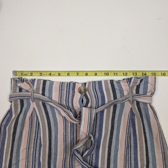 New Look Linen Blend Paper Bag Waist Mini Skirt - Picture 6 of 8